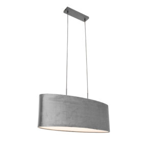 Moderní závěsná lampa černá s šedým stínidlem 2-light – Tanbor