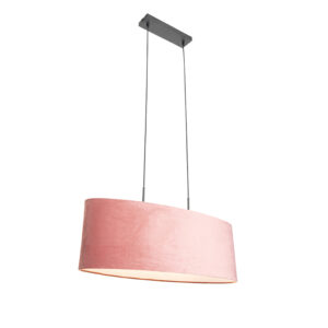 Moderní závěsná lampa černá s růžovým stínidlem 2-light – Tanbor