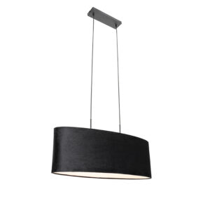 Moderní závěsná lampa černá se stínidlem černá 2-světelná – Tanbor