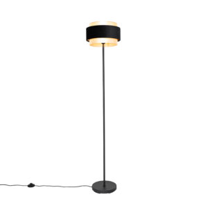 Moderní stojací lampa černá se zlatou – Elif