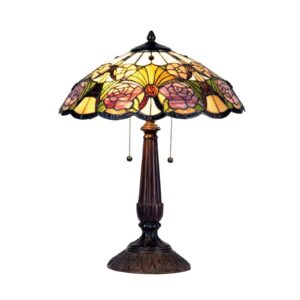 Květinová stolní lampa Rose, Tiffany styl