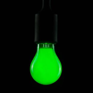E27 2W LED žárovka zelená stmívací