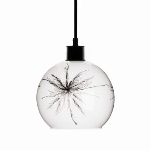 Závěsné světlo Ball dekor pampelišky boční Ø 20cm
