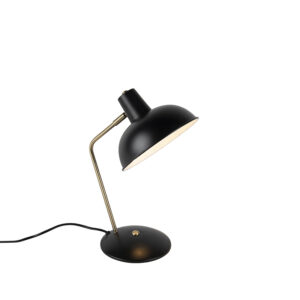 Retro stolní lampa černá s bronzem – Milou