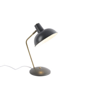 Retro stolní lampa šedá s bronzem – Milou