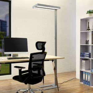 ELC Curina LED stojací lampa se stmívačem stříbrná