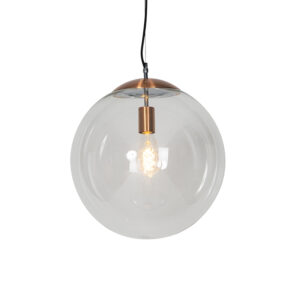 Skandinávská závěsná lampa měděná s čirým sklem – Ball 40