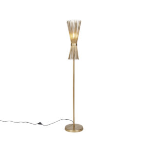 Art Deco stojací lampa zlatá – koště