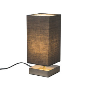 Moderní stolní lampa šedá s ocelí – Milo