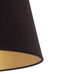 Stínidlo na lampu Cone výška 18 cm, černá/zlatá