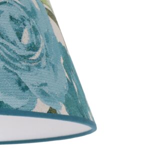 Stínidlo na lampu Sofia 21 cm, květiny tyrkysová