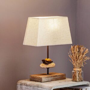 Stolní lampa Seregon s textilním stínidlem, 39 cm