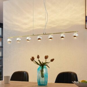 Lucande Kilio LED závěsné světlo, 7 zdrojů, zlatá
