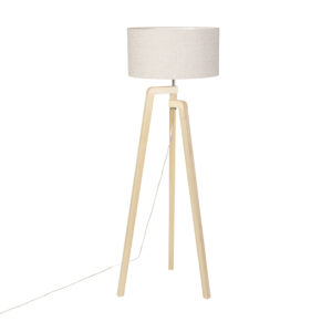 Stojací lampa stativ dřevo s odstínem pepře 50 cm – Puros