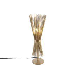Venkovská stolní lampa mosaz – koště