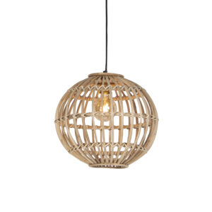 Venkovská závěsná lampa přírodní bambus – Cane Ball 40