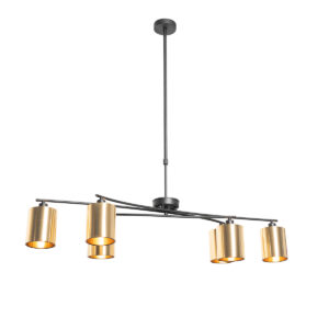Moderní závěsná lampa černá se zlatým nastavitelným 6-světlem – Lofty