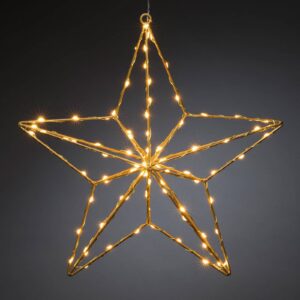 LED dekorativní světlo zlatá hvězda 37×36 cm