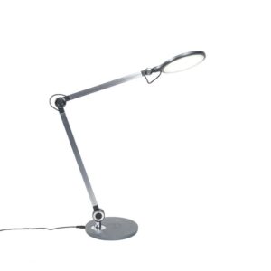 Designová stolní lampa šedá vč. LED s bezdrátovou nabíječkou – Don