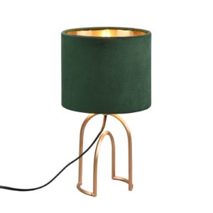 Stolní lampa Grace, Ø 18 cm, tmavě zelená/zlatá