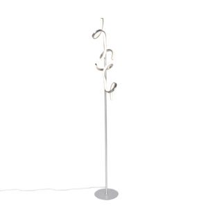 Designová stojací lampa stříbrná včetně LED a stmívače – Krisscross