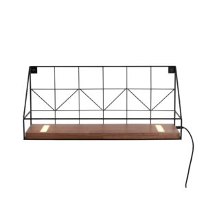 LED nástěnné světlo Board, dřevěná police, 45x15cm