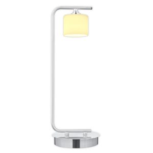 LED stolní lampa Mila z niklu 1x tvar válce