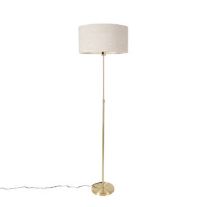 Stojací lampa nastavitelná zlatá se stínidlem světle šedá 50 cm – Parte