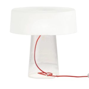 Prandina Glam stolní lampa 36cm čirá/stínidlo bílé