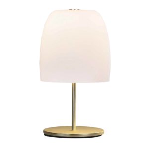 Prandina Notte T1 stolní lampa, mosaz/bílá