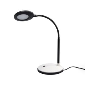 LED stolní lampa Ivan ve světle šedé a černé