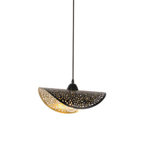 Orientální závěsná lampa černá se zlatou 35 cm - Japke