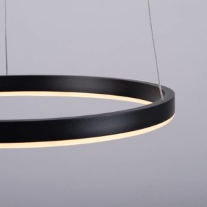 LED závěsné světlo Ritus, Ø 39,3cm, antracit