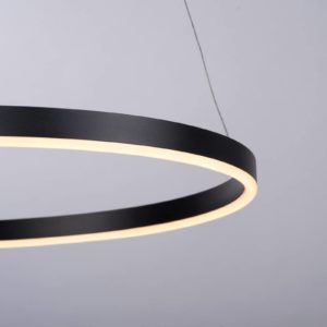 LED závěsné světlo Ritus, Ø 58,5cm, antracit