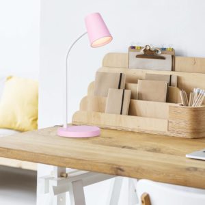 LED stolní lampa Luis, 3stupňový stmívač, růžová