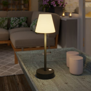 Stolní lampa tmavě šedá včetně LED dobíjecí s dotykovým stmívačem – Renata