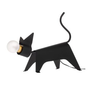Lucande Idalina LED stolní lampa, kočka, černá