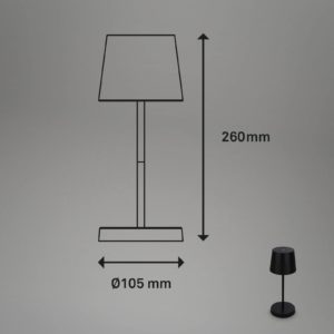 LED stolní lampa Piha s baterií, černá