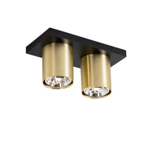 Moderní stropní bodové svítidlo černé se zlatým 2-světlem – Tubo