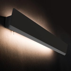 LED nástěnné světlo Wing s vypínačem, černá