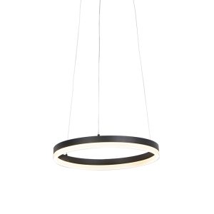 Designová kruhová závěsná lampa černá 40 cm včetně LED a stmívače – Anello