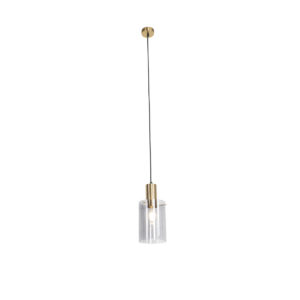Chytrá závěsná lampa mosazná s kouřovým sklem včetně WiFi A60 – Vidra