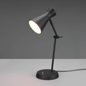Stolní lampa Enzo, jeden zdroj, černá