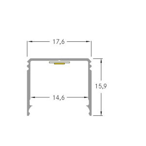 BRUMBERG One LED montážní profil hliník, vysoký 1m
