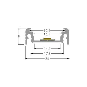 BRUMBERG montážní profil výška 9 mm délka 1m bílá