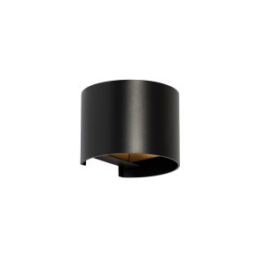 Moderní nástěnné svítidlo černé kulaté – Edwin