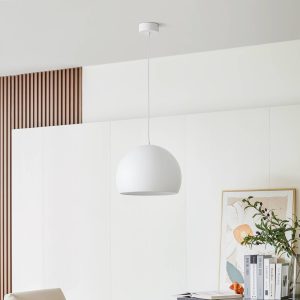 Lucande Lythara LED závěsné světlo bílá mat Ø 40cm