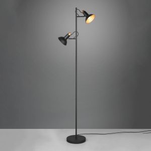 Stojací lampa Roxie, otočná, 2 světla, černá matná