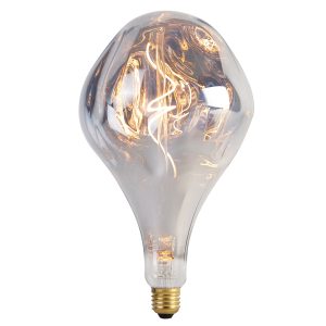 E27 stmívatelná LED lampa A165 stříbrná 6W 160 lm 1800K