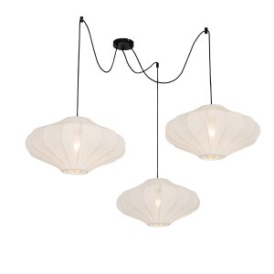 Designová závěsná lampa bílá 50 cm 3-světelná – Plu